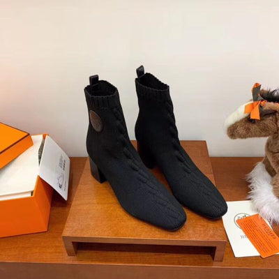 HERM Volver 60 Ankle Boot In Black Knit