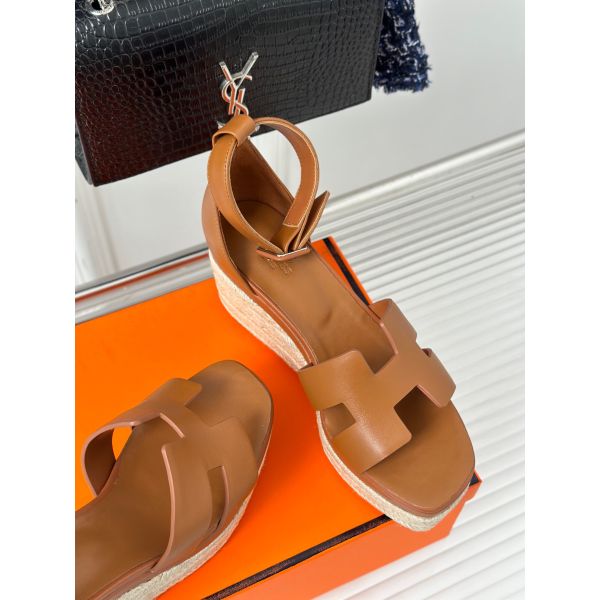 HERM Elda Espadrilles in Brown Leather