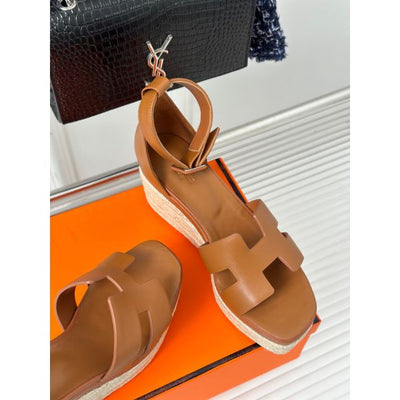 HERM Elda Espadrilles in Brown Leather