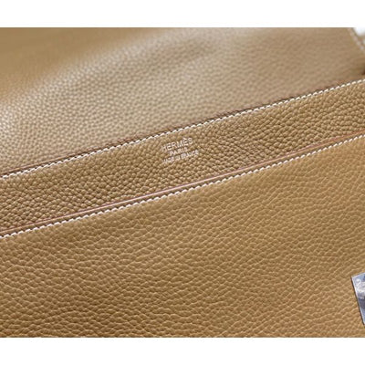 HERM Steve 30 Messenger Bag in Taupe Clemence Leather