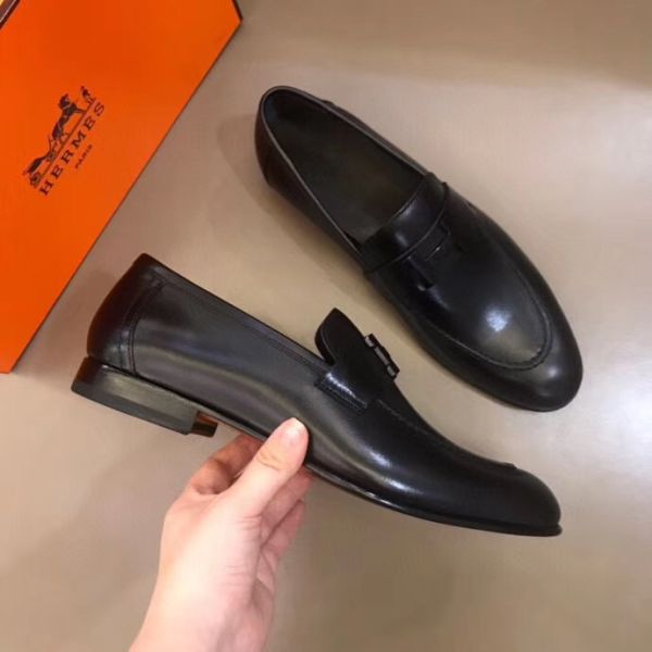 HERM Men's Paris Loafers In Black Calfskin