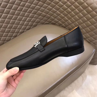 HERM Men's Tenor Loafers In Black Calfskin