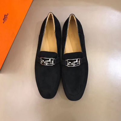 HERM Men's Tenor Loafers In Black Suede Leather