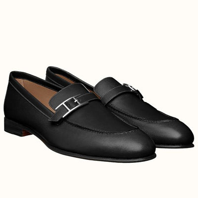 HERM Men's Monterey Loafers In Black Calfskin