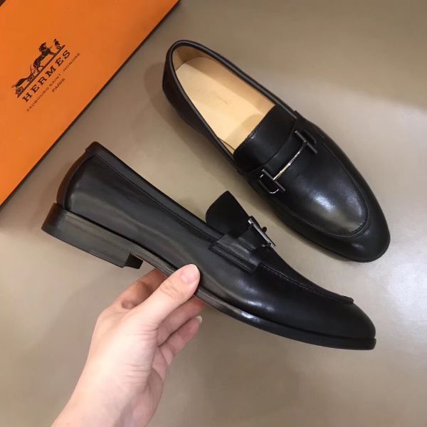 HERM Men's Sydney Loafers In Black Calfskin