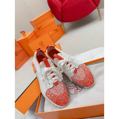 HERM Men's Depart Sneakers in Orange Gradient Knit