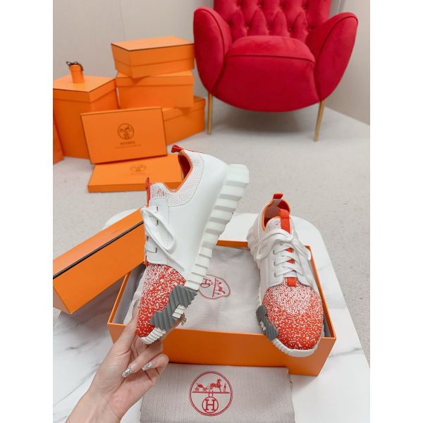 HERM Men's Depart Sneakers in Orange Gradient Knit