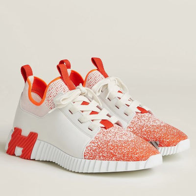 HERM Men's Depart Sneakers in Orange Gradient Knit