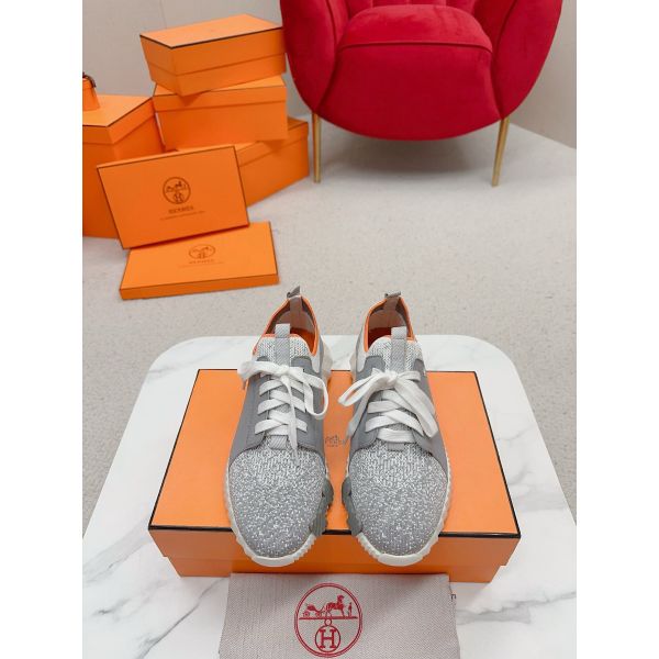 HERM Men's Depart Sneakers in Grey Gradient Knit