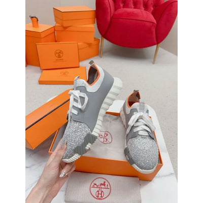 HERM Men's Depart Sneakers in Grey Gradient Knit