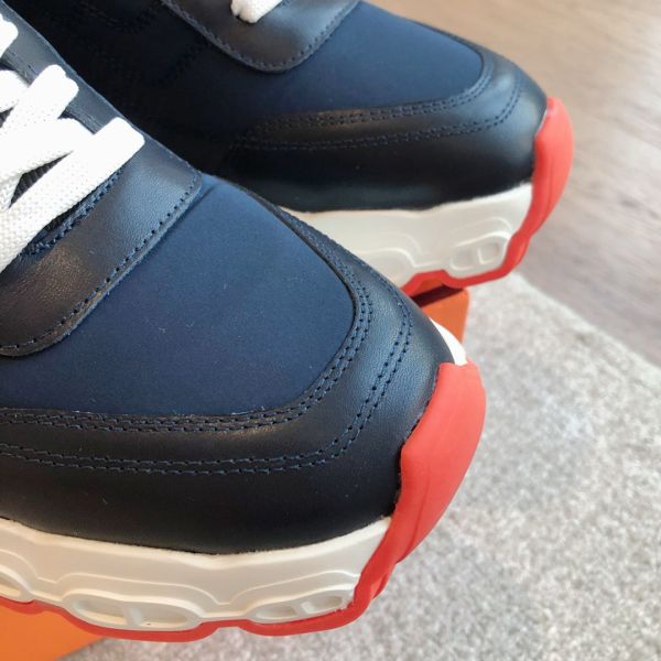 HERM Men's Impulse Sneakers in Navy Fabric and Leather