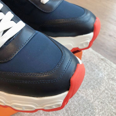 HERM Men's Impulse Sneakers in Navy Fabric and Leather
