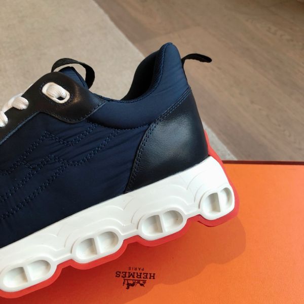 HERM Men's Impulse Sneakers in Navy Fabric and Leather