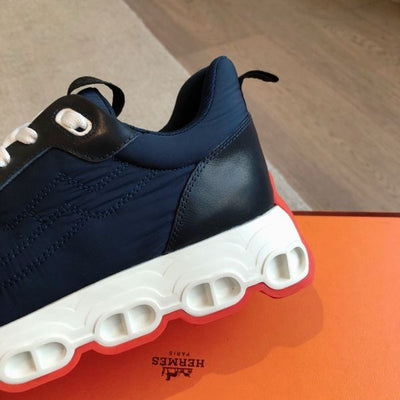 HERM Men's Impulse Sneakers in Navy Fabric and Leather