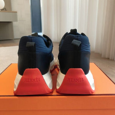 HERM Men's Impulse Sneakers in Navy Fabric and Leather