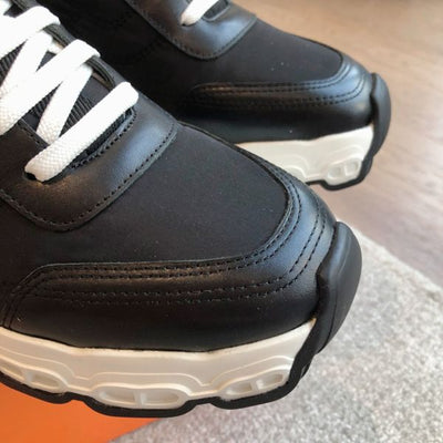HERM Men's Impulse Sneakers in Black Fabric and Leather