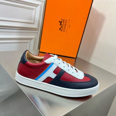 HERM Boomerang Sneakers In Multicolore Bordeaux Leather
