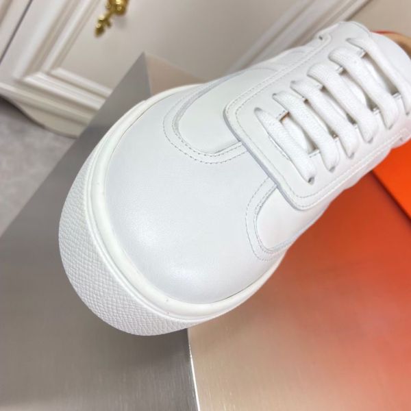 HERM Men's Quicker Sneakers In White Calfskin