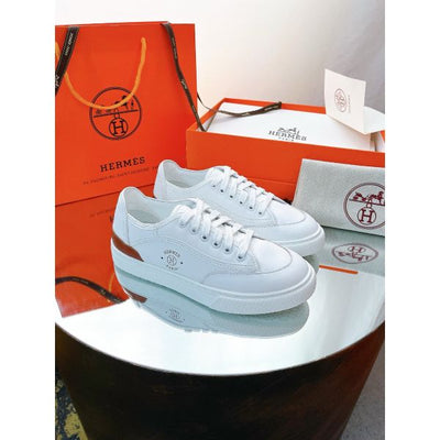 HERM Men's Get Sneakers in White Calfskin
