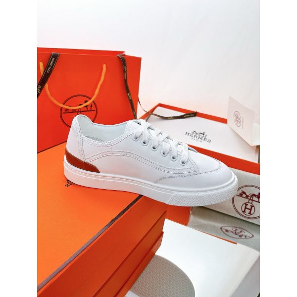 HERM Men's Get Sneakers in White Calfskin