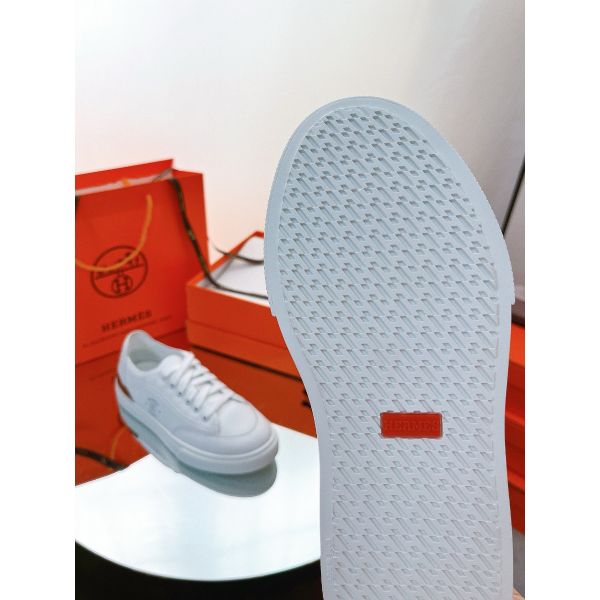 HERM Men's Get Sneakers in White Calfskin