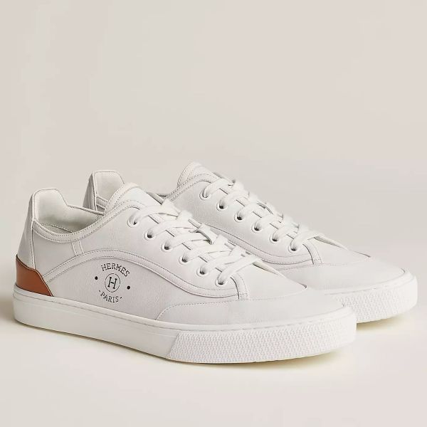 HERM Men's Get Sneakers in White Calfskin