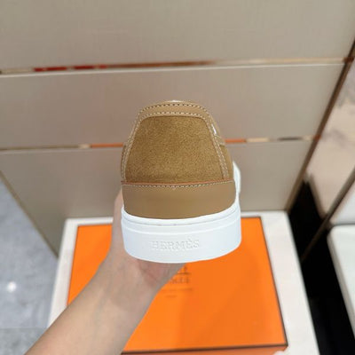 HERM Men's Get Sneakers in Beige Suede Leather