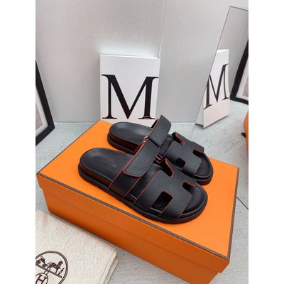 HERM Men's Chypre Sandals in Black Epsom Calfskin