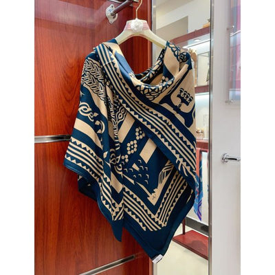 HERM Blue Fantaisie d'Etriers Shawl 140