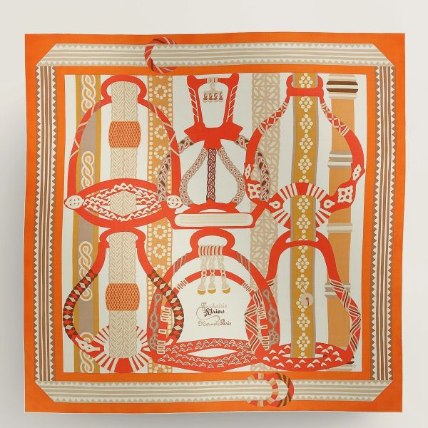 HERM Orange Fantaisie d'Etriers Shawl 140