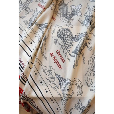 HERM Naturel Tatouages Marins Bandana Shawl 140