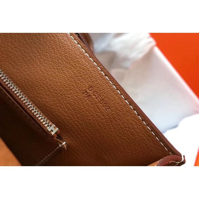 HERM Steve 35 Messenger Bag In Brown Clemence Calfskin