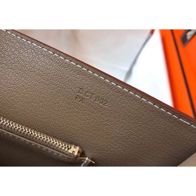 HERM Steve 35 Messenger Bag In Taupe Clemence Calfskin
