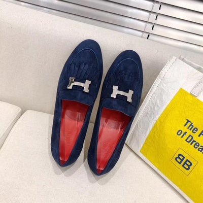 HERM Royal Loafers In Blue Suede Leather