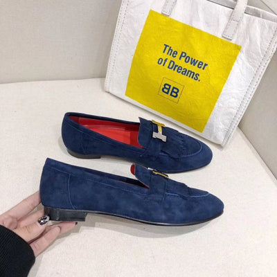 HERM Royal Loafers In Blue Suede Leather