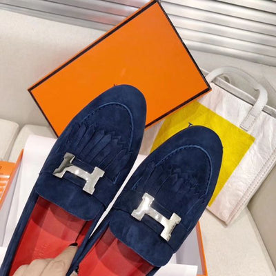 HERM Royal Loafers In Blue Suede Leather
