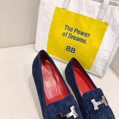 HERM Royal Loafers In Blue Suede Leather