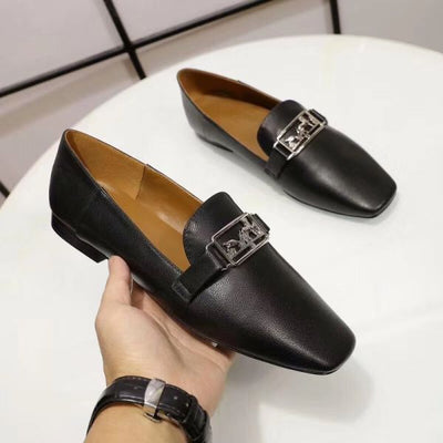 HERM Time Loafers In Black Goatskin