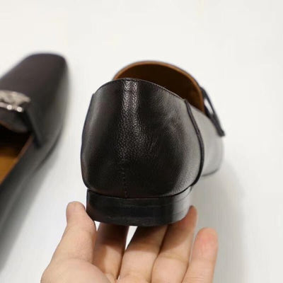 HERM Time Loafers In Black Goatskin