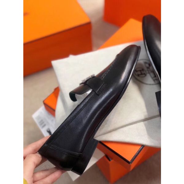 HERM Paris Loafers In Noir Goatskin