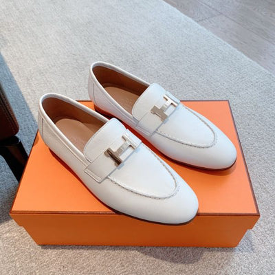 HERM Women's Paris Loafers in White Goatskin
