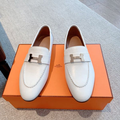 HERM Women's Paris Loafers in White Goatskin