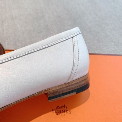HERM Women's Paris Loafers in White Goatskin