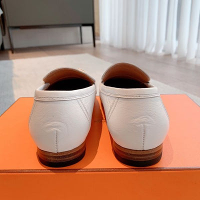 HERM Women's Paris Loafers in White Goatskin