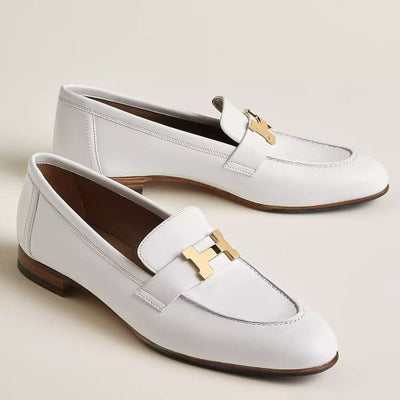 HERM Women's Paris Loafers in White Goatskin