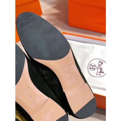 HERM Paris Loafers In Dark Green Velvet