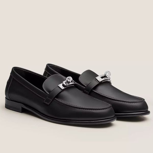 HERM Women's Destin Loafers in Black Leather