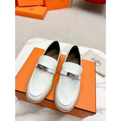 HERM Women's Destin Loafers in White Leather
