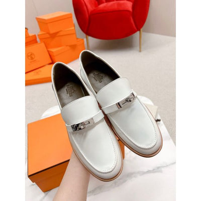 HERM Women's Destin Loafers in White Leather