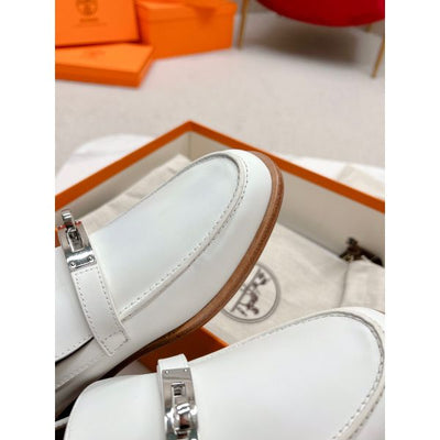HERM Women's Destin Loafers in White Leather